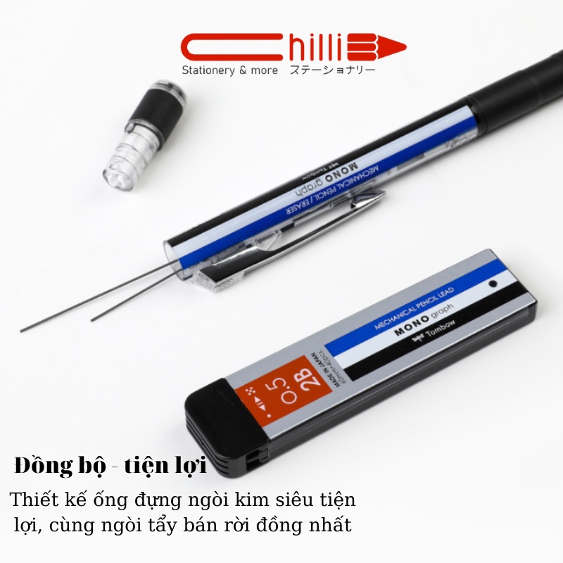 Bút chì bấm Tombow Monograph nhiều màu chất lượng chuẩn Nhật CHILLI