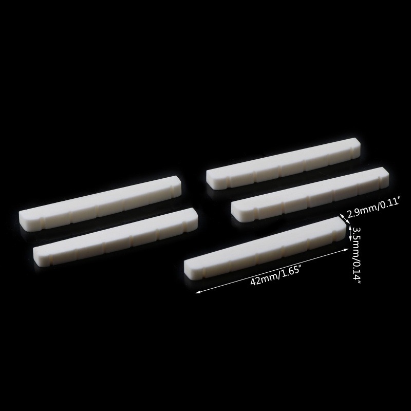 Sun Set 5 Đai Ốc Xương Dẹt Không Tẩy Trắng Có Rãnh Cong Cho Strat Mới