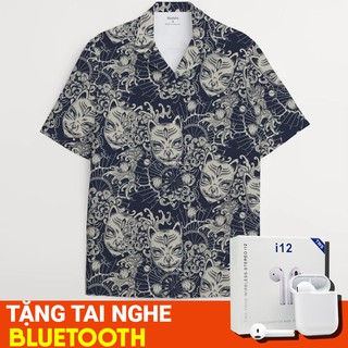 Áo sơ mi hoạ tiết hình xăm Yakuza Nhật Bản - Neofelis Hawaiian áo sơ mi tay ngắn cộc - HW282