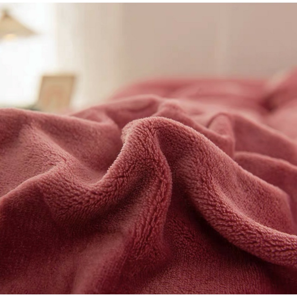 SÉT 4 MÓN CHĂN GA GỐI NỈ GẤU DẬP IN HOA HÀNG NHẬP,DẦY MỊN CHĂN CÓ KHÓA KÉO (KHÔNG KÈM RUỘT) - loại 1