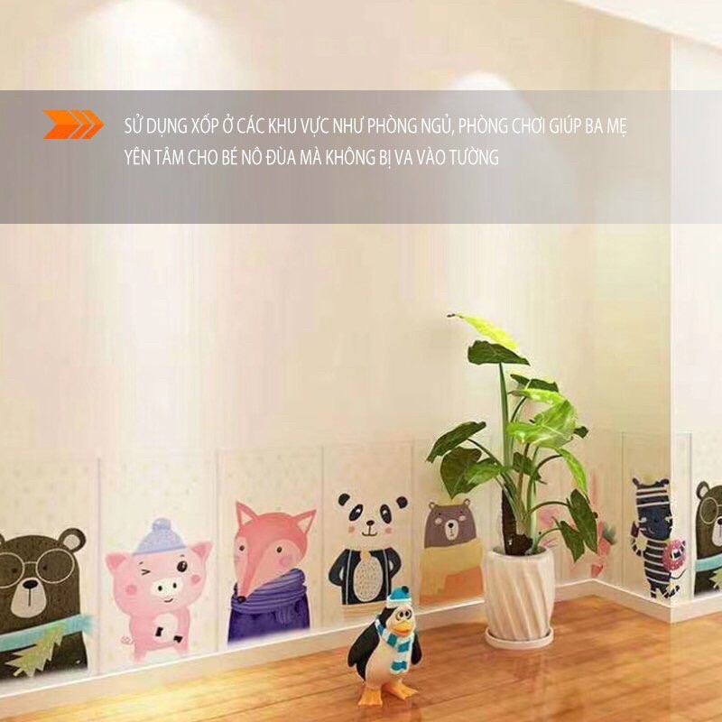 Xốp dán tường- ốp dán tường chống nước chống va đập phòng trẻ em