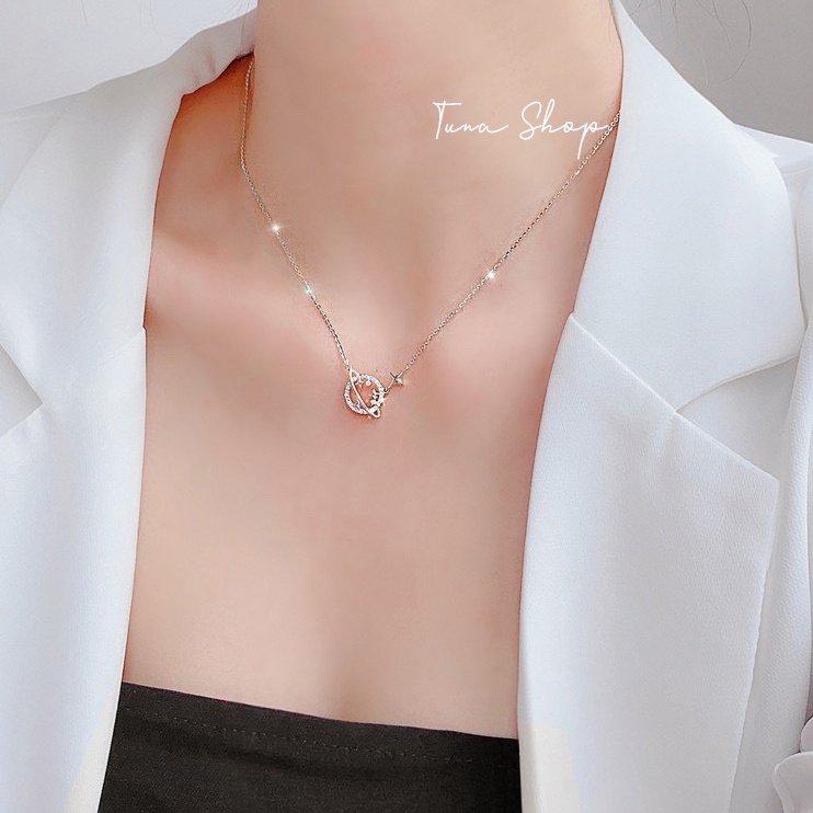 Dây chuyền Bạc trăng sao TUNA SILVER, Vòng cổ Bạc nữ gắn đá sao hỏa, 𝐀̉𝐧𝐡 + 𝐕𝐢𝐝𝐞𝐨 𝐭𝐡𝐚̣̂𝐭 𝐂𝐚𝐦 𝐤𝐞̂́𝐭 𝐜𝐡𝐮𝐚̂̉𝐧 𝐁𝐚̣𝐜