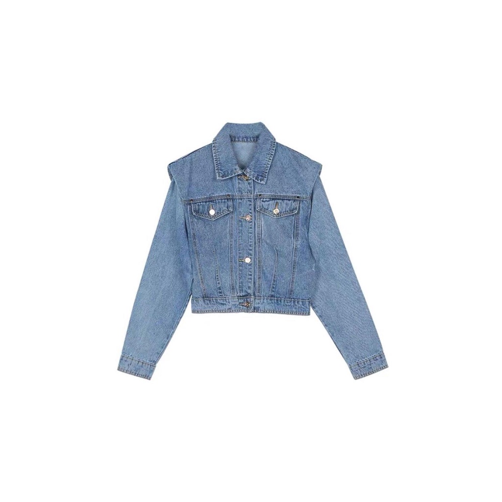 Áo Khoác Denim Cao Cấp Dáng Rộng Phong Cách Retro Văn Hóa 21Ss