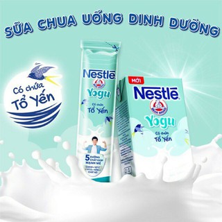 SỮA CHUA UỐNG NESTLE YOGU TỔ YẾN dạng túi 85ml. sữa chua uống YOGU yến 30t x 85ml