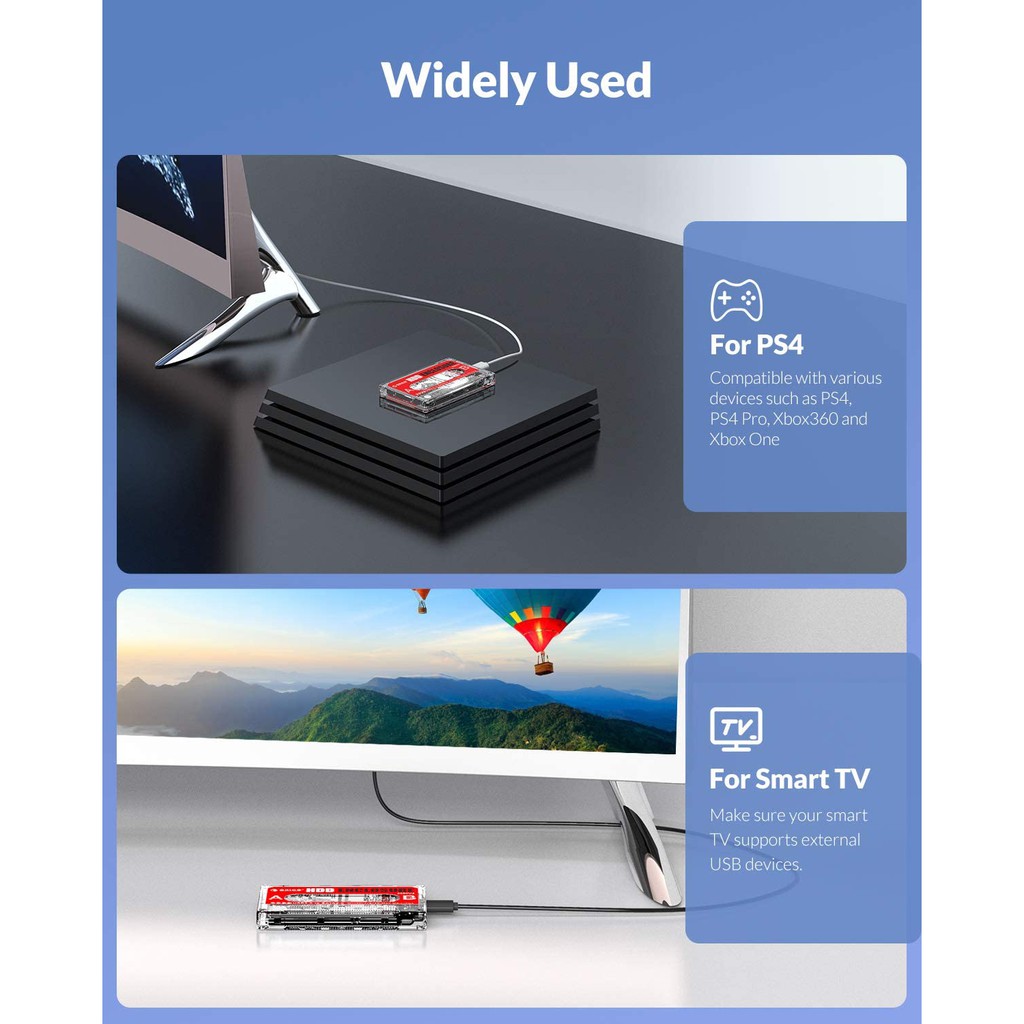 Hộp Ổ Cứng Ngoài Orico 2580U3 USB3.0 SATA3.0 5Gbps 4TB HDD Hỗ Trợ UASP Trong Suốt Sticker Kiểu Dáng Băng Cassette | BigBuy360 - bigbuy360.vn