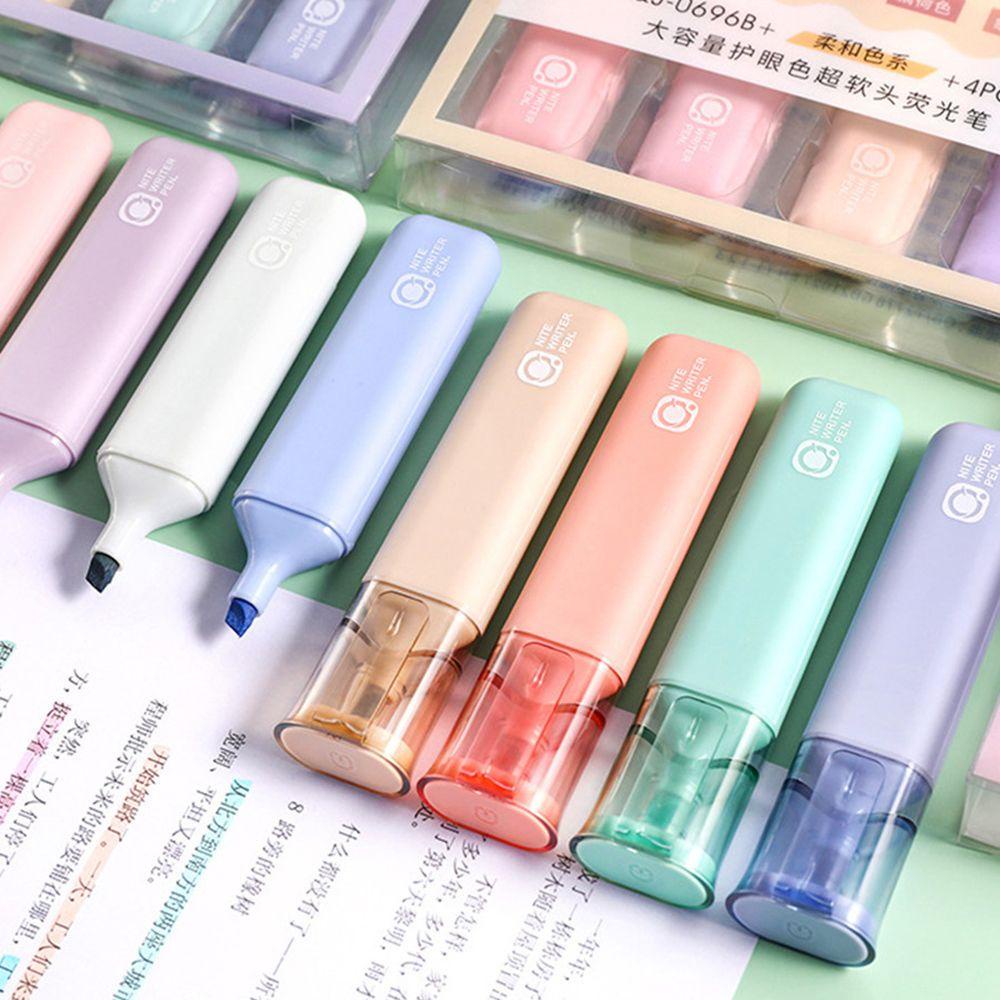 CHOOKEY Hộp 4 Bút Đánh Dấu Đầu Xiên Vẽ Tranh Bảo Vệ Mắt