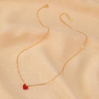Simple Korean Style Red Heart Pendant