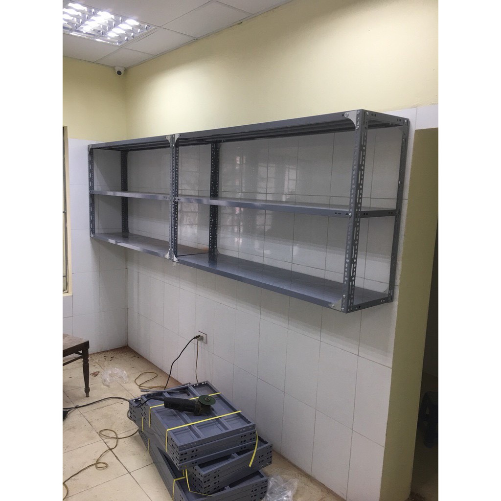 Kệ sắt V lỗ đa năng 3 tầng dài 1m x rộng 0,4m x cao 1m2. Kệ lắp ghép đa năng để đồ