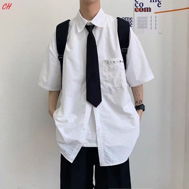Sét áo sơ mi chữ tàu + cavat + quần ngố CH12 | BigBuy360 - bigbuy360.vn