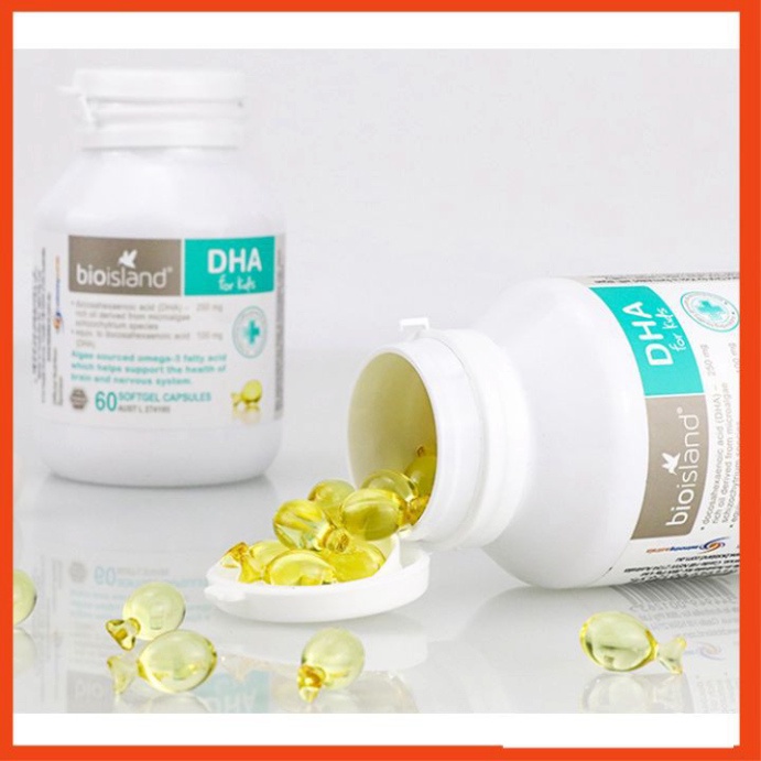 Dầu cá DHA Bio Island [FREE SHIP - 100% NỘI ĐỊA ÚC]  60v cho bé từ 7 tháng
