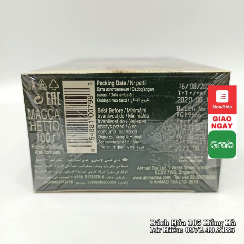 [HSD T8/2023] Trà Ahmad pha ấm English Breakfast 100g