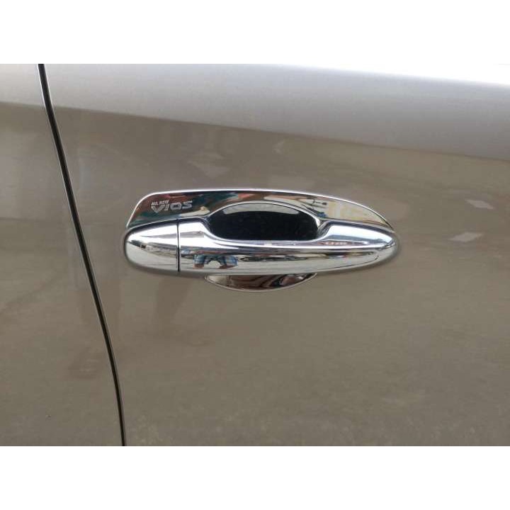 Ốp trang trí tay và hõm cửa Vios đời 2008 đến 2024 mạ crom đẹp