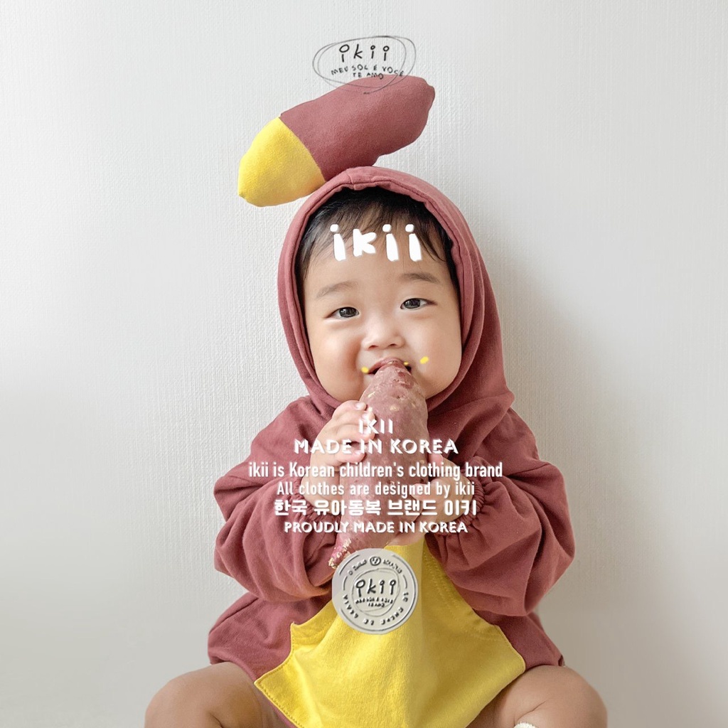 Bộ quần áo cho bé trai bé gái hình củ khoai lang ngộ nghĩnh Hàn Quốc