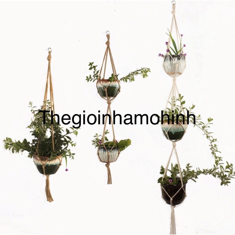 Dây treo chậu cây, macrame, dây treo macrame, decor, diy