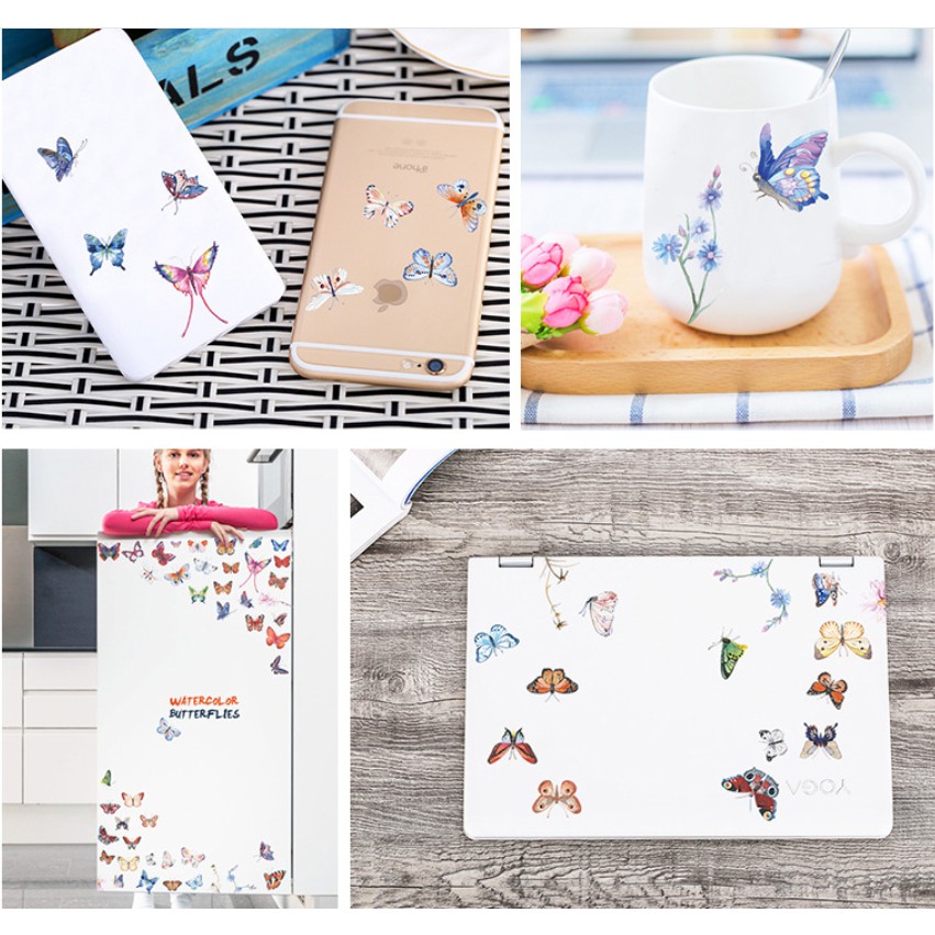 Decal trang trí tường - Bướm xinh sắc màu nhí