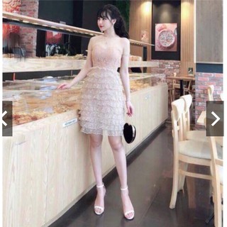 Đầm dự tiệc ren tầng sang trọng