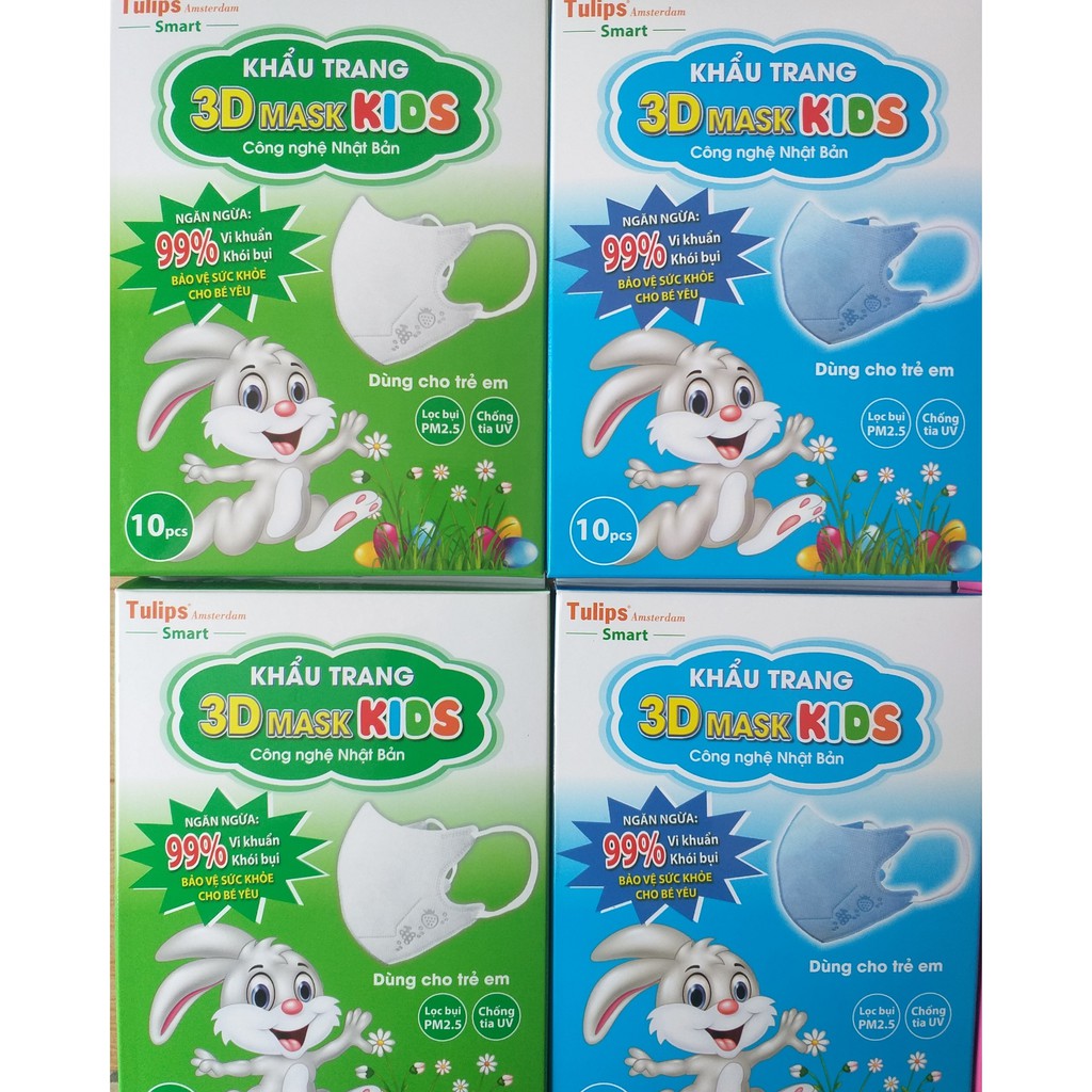 Khẩu Trang 3D Cho Bé Mask Kids Hộp 10 Chiếc