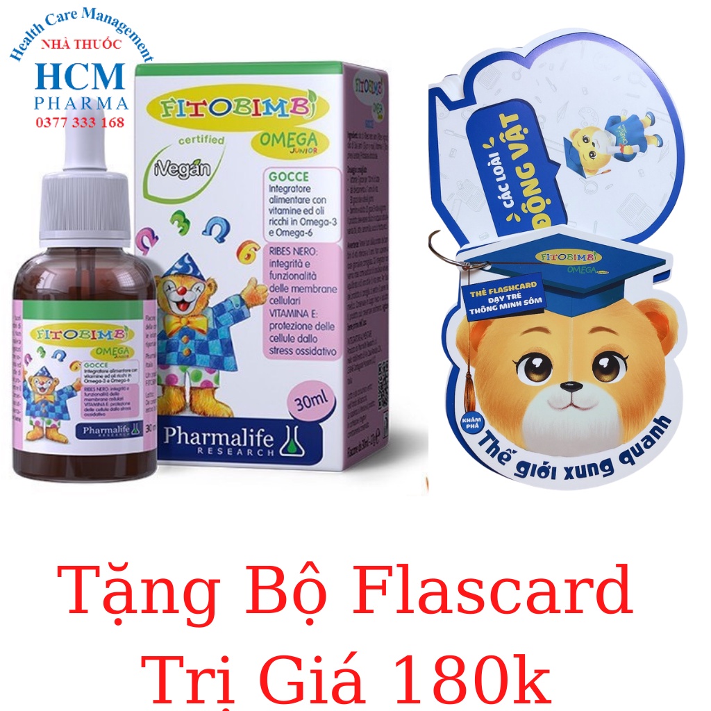 DHA cho bé Fitobimbi Omega 3 Junior với omega3 giúp phát triển não bộ chai 30ml nhập khẩu Italia DLP06