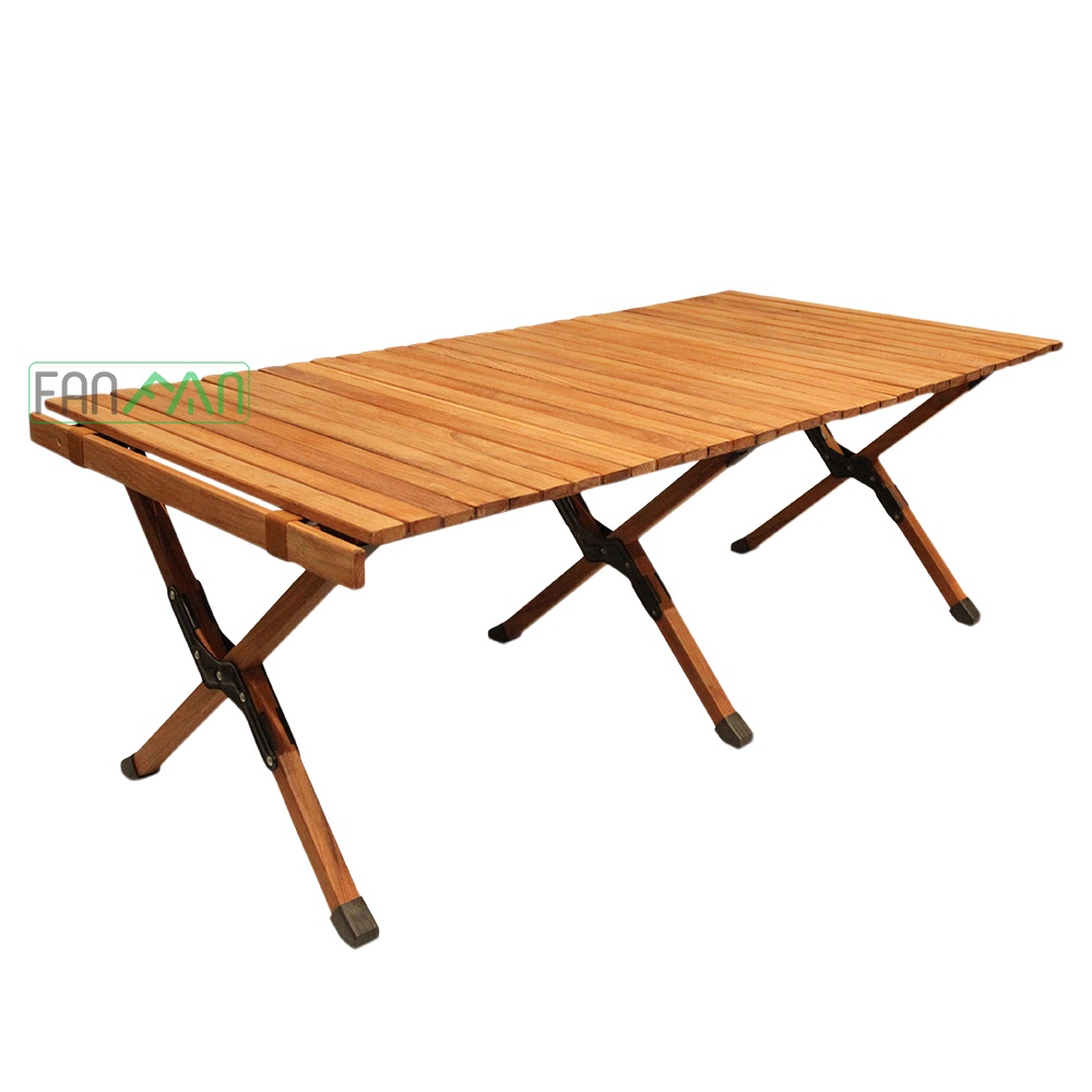 Bàn cuộn trứng campfire - bàn gỗ xếp gọn cắm trại dã ngoại