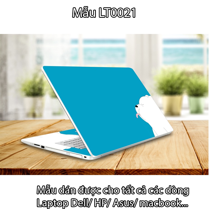 Miếng Dán Laptop - Mẫu LT021 hình gấu trắng cute - Dán cho Dell, Hp, Asus, Lenovo, Acer, MSI, Surface,Vaio, Macbook