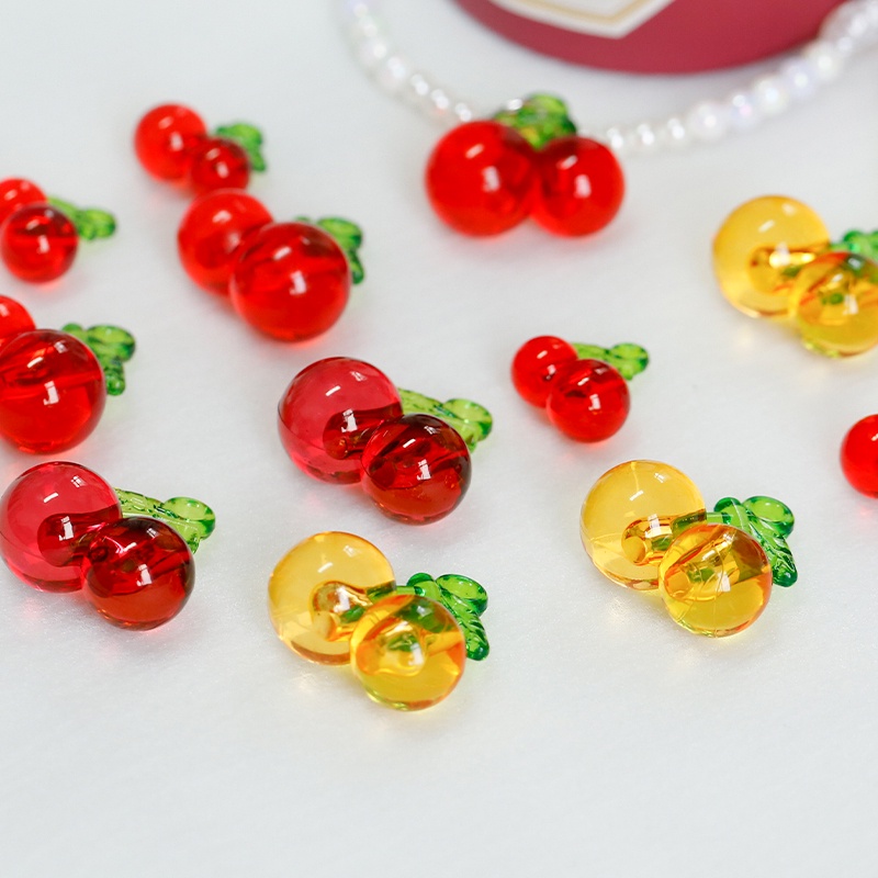 Hạt Acrylic Hình Quả Cherry Dễ Thương Dùng Làm Trang Sức Thủ Công DIY