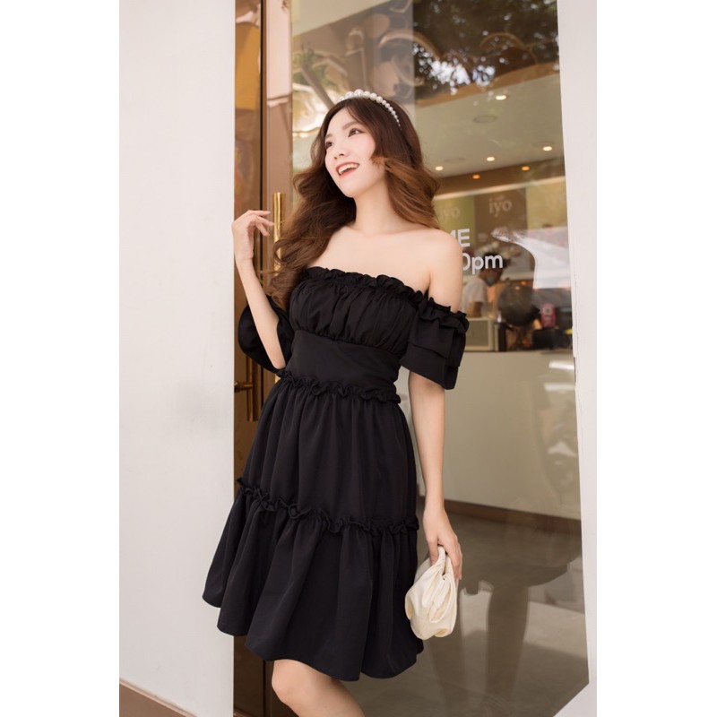 Đầm dự tiệc trễ vai Damin 💓 CHEAPY STORE 💓 FREESHIP 💓 mặc sinh nhật, kỉ yếu, dự tiệc