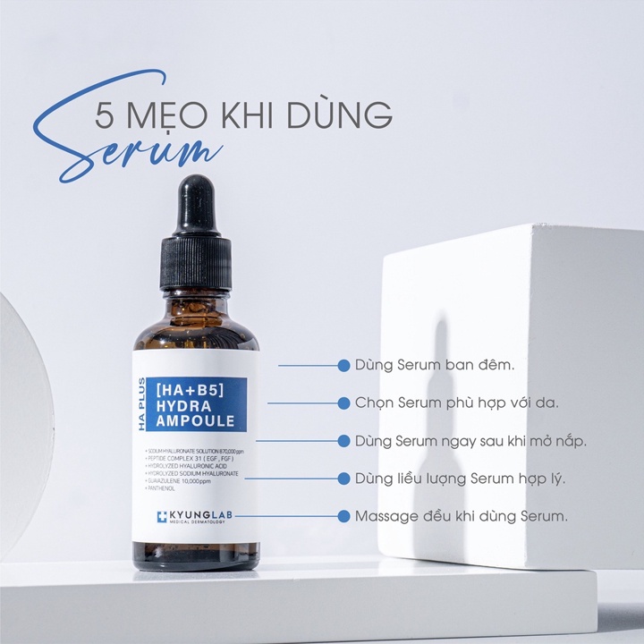 Serum Ha B5 Plus Hydra Ampoule KYUNG LAB 50ml Hàn Quốc Mit Beauty dưỡng trắng da căng bóng cấp ẩm