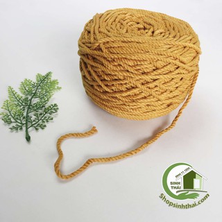 Dây thừng mềm màu cam - dây thừng se Macrame cotton dày 7mm [ 1 mét ]