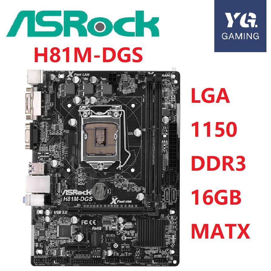 Bo mạch chủ ASROCK H81M-DGS Intel H81 h81m b85 b85m Ổ cắm LGA 1150 DDR3 16GB MATX đã qua sử dụng Mai
