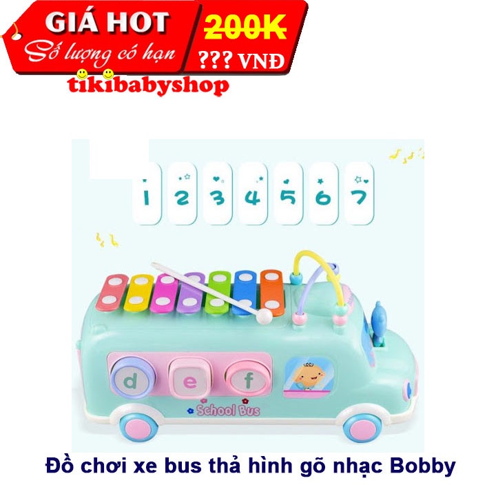 Đồ chơi xe bus thả hình gõ nhạc Bobby