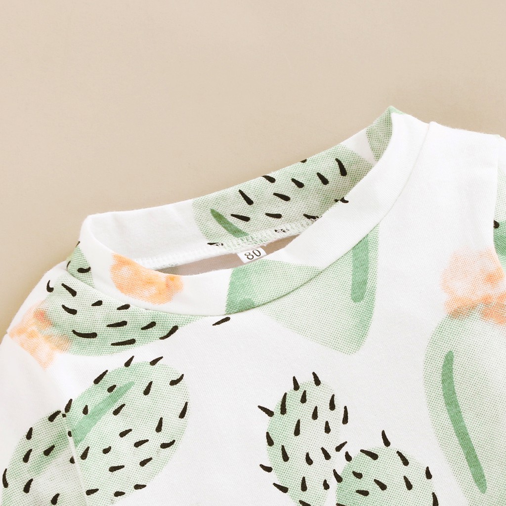 Áo liền quần MIKRDOO tay dài in hình trái cây cho bé trai và bé gái sơ sinh