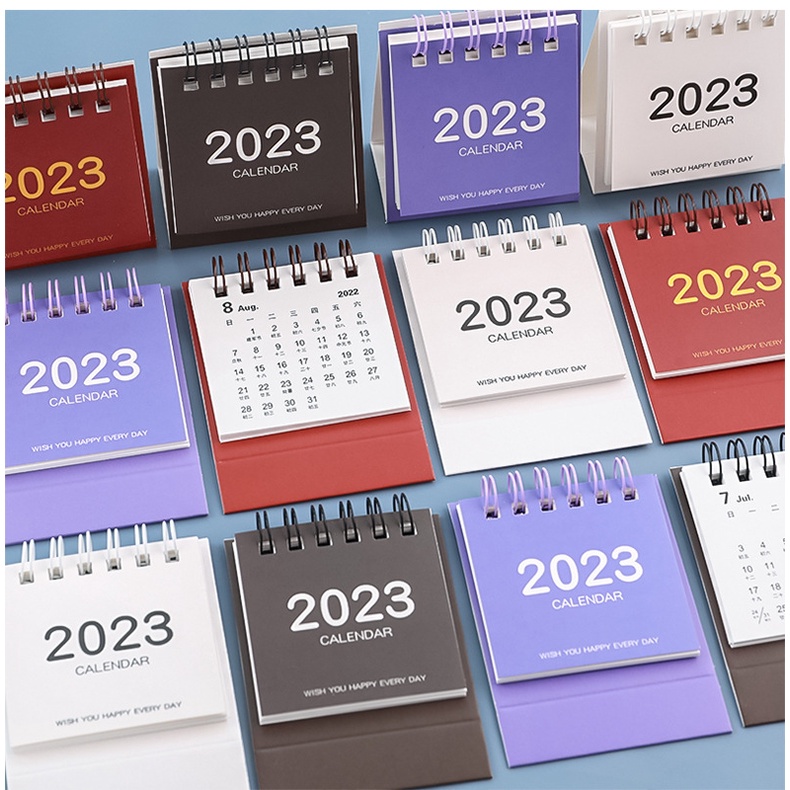 Lịch Để Bàn 2023 mini Màu Trơn Đơn Giản Dễ Thương