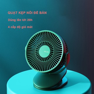 Quạt mini  kẹp nôi cho bé,  kẹp xe đẩy, kẹp đầu giường cho bé, quạt sạc điện xoay 720 độ thời gian sử dụng lâu