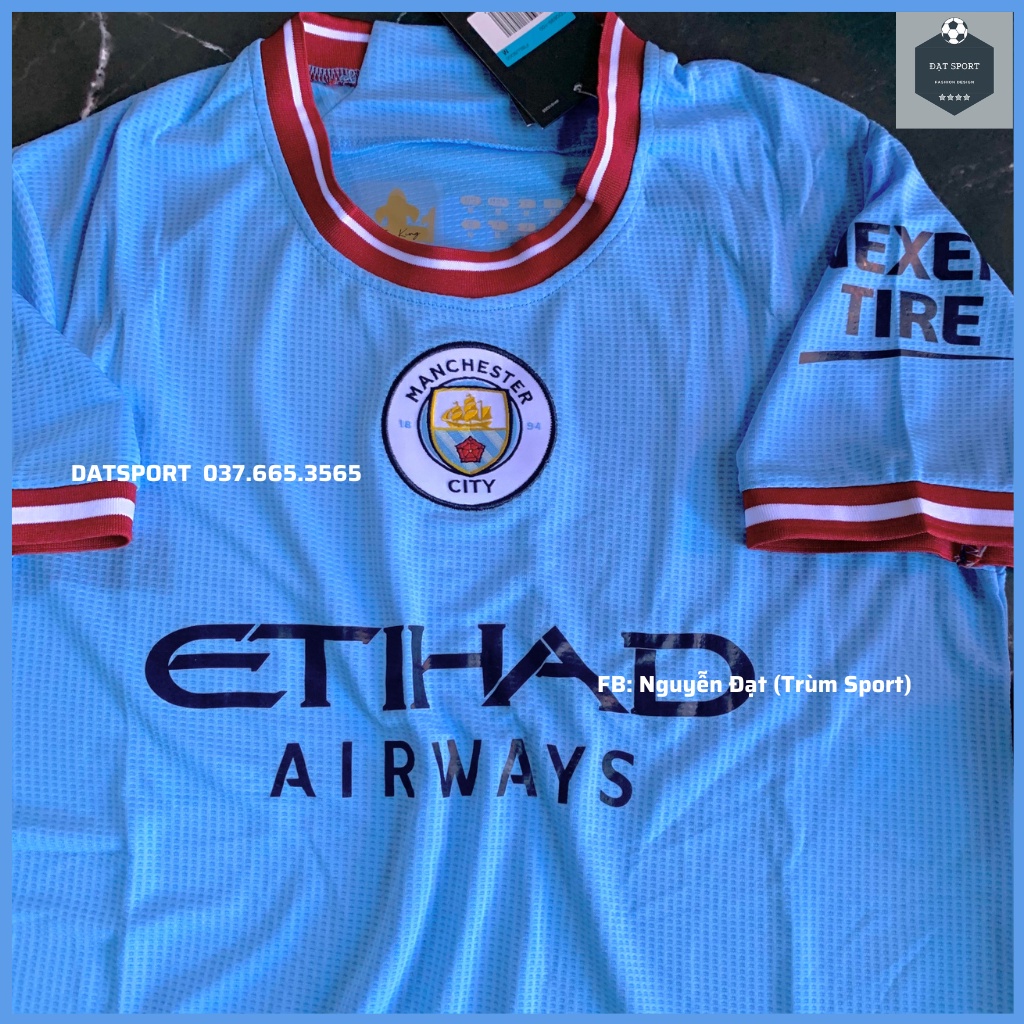 Quần áo bóng đá Mancity ⚡FREESHIP⚡ Bộ Áo Đấu CLB Manchester City. Hàng Gai Thái Cao Cấp - Kết 100% Y Hình
