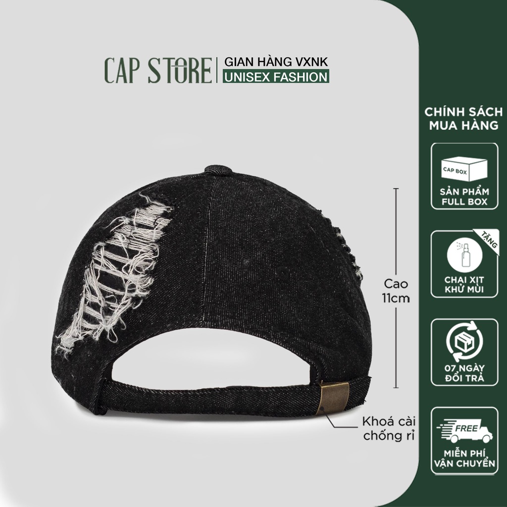 Mũ kết jean rách - Nón thời trang cao cấp full box phong cách ulzzang dành cho cả nam và nữ của Cap Store
