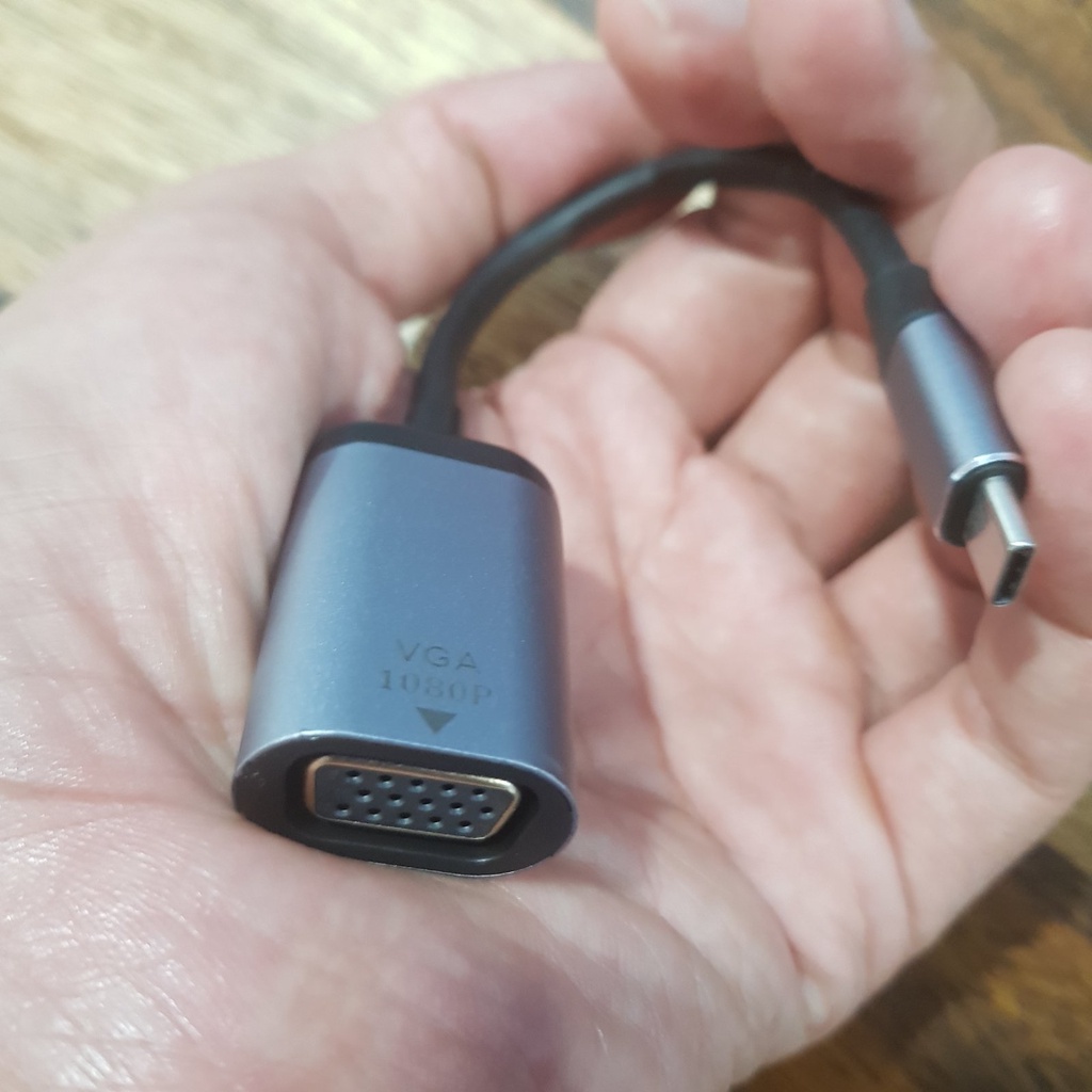 Cáp chuyển Usb Type-c sang VGA, Type C to VGA - FullHD - Hồ Phạm
