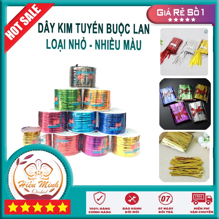 Dây Kẽm Kim Tuyến, Dây Bọc các Màu 100M tính thẩm mỹ cao, được dùng để buộc cố định ngồng hoa, cành hoa, buộc đồ vật.