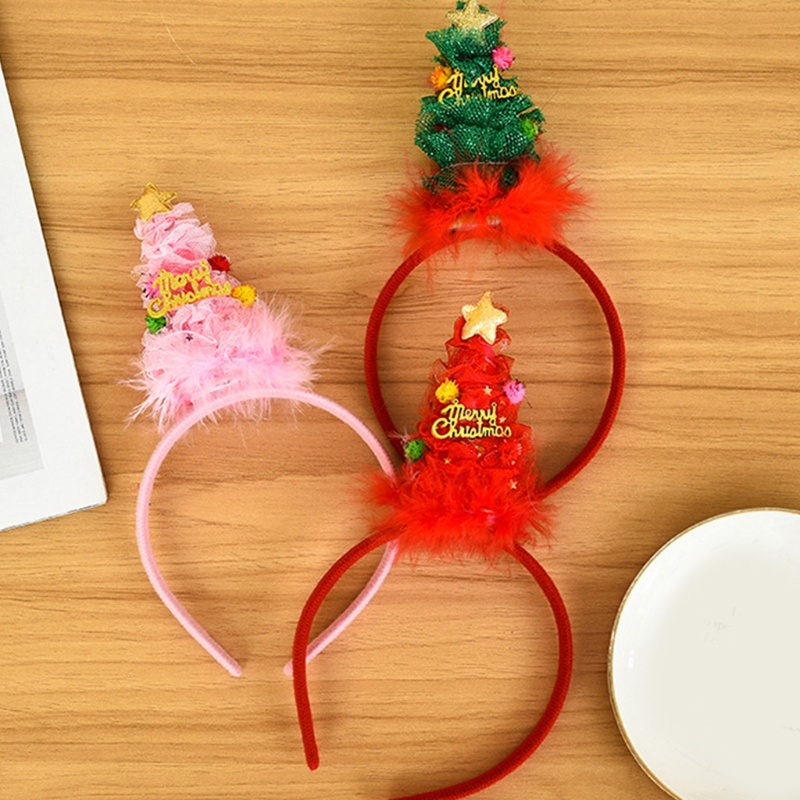 Băng Đô Cài Tóc Hình Cây Thông Giáng Sinh Có Đèn Dễ Thương Cho Nữ