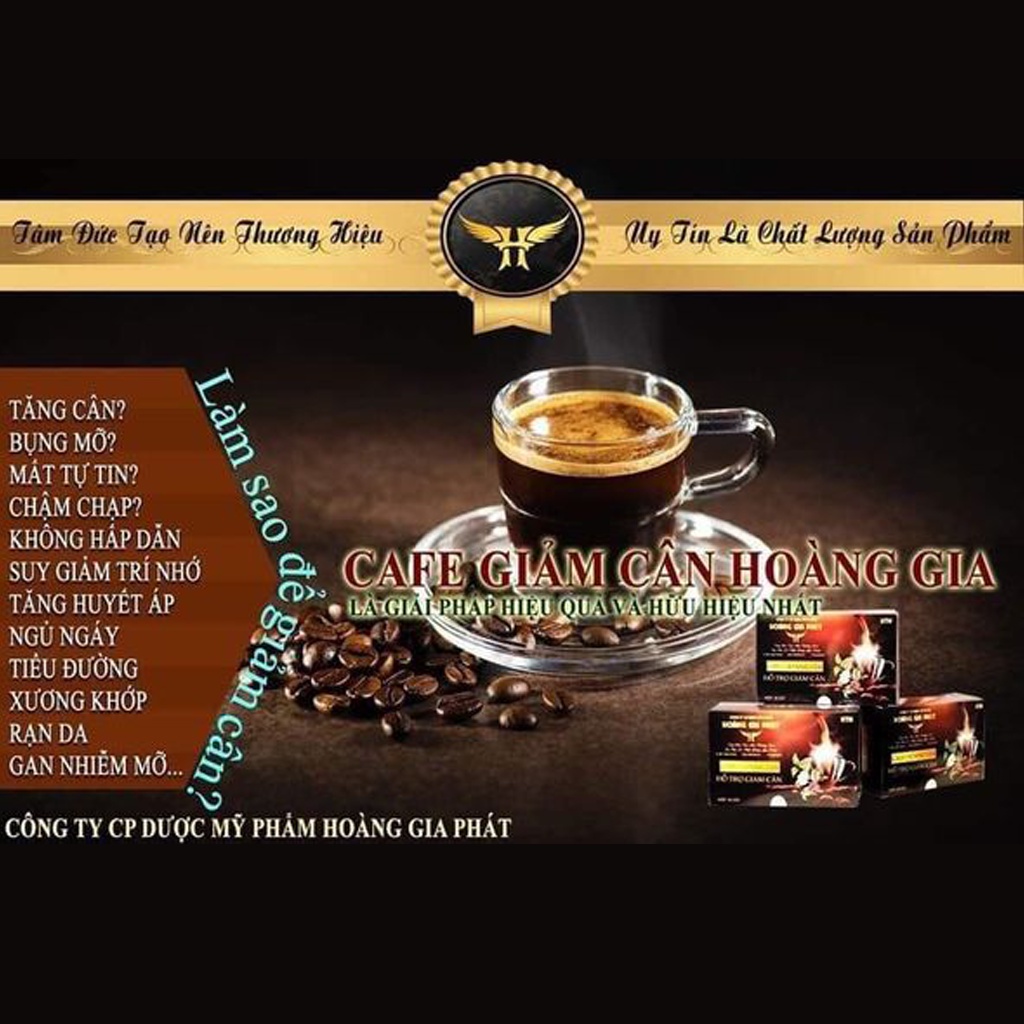 Cafe Giảm Cân Hoàng Gia Phát (chính hãng) hộp 30 gói