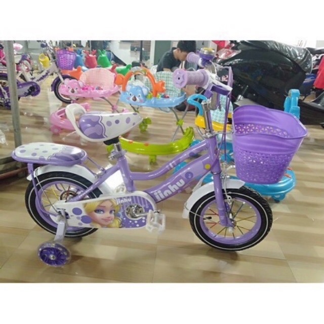 Xe đạp ba bánh bé gái loại 12/14/16inch cho bé từ 3-4-5-7-7-9