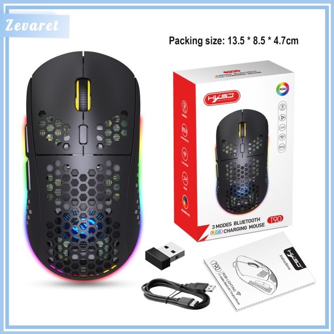 Chuột Gaming Zevaret 2.4g Không Dây, TíCh HợP SạC Type-c