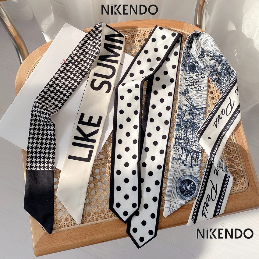 Khăn buộc tóc Turban , quàng cổ, Cột Tóc, quấn túi, KT 95x6 cm - 95x8cm KL3