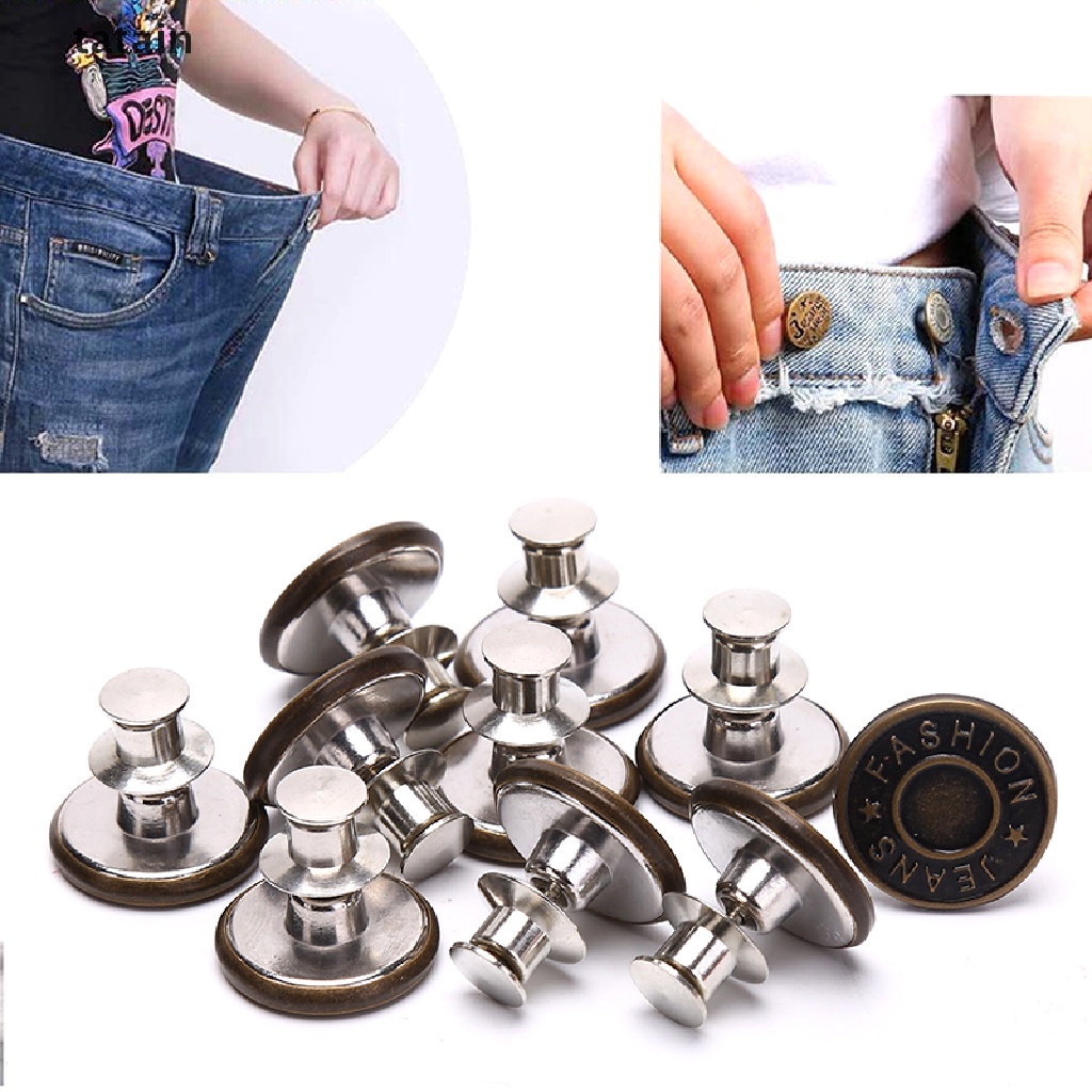 [TAT] 10pcs Pins for Jeans Instant Jean Button Pins for Pants Replacement Buttons CVX