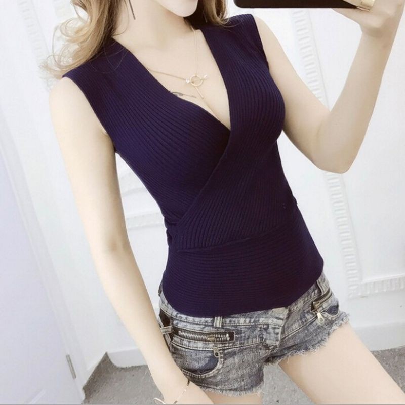 [Baywellfashion]Áo vải dệt không tay màu trơn xinh xắn cho nữ | BigBuy360 - bigbuy360.vn