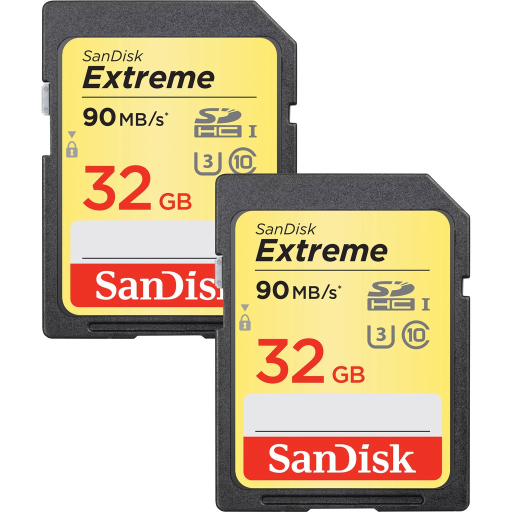 Thẻ nhớ SDHC SanDisk Extreme 32GB Class 10 UHS1-U3 90MB/s (Vàng)