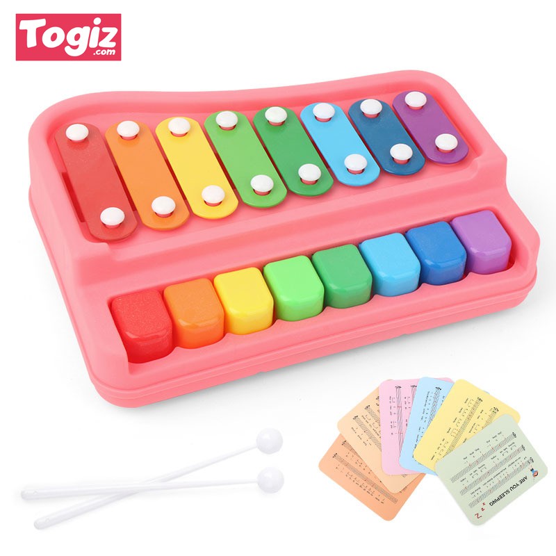 Đồ chơi đàn piano và bộ gõ xylophone 2 trong 1 cho bé - tặng kèm thẻ nhạc và phụ kiện