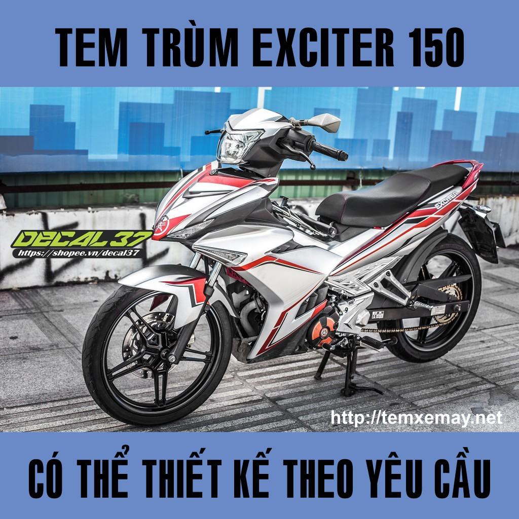  Tem Trùm Exciter 150 Light trắng đỏ đen Đẹp 