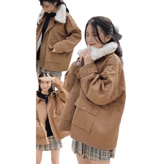 Khoác thô trần bông cổ lông JB94 1994CLOSET