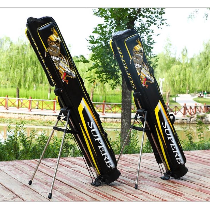 Bao Đựng Cần Câu Đài 1m25 Super Dragon 3 Ngăn Phụ Sức Chứa Lớn Có Giá Đỡ Cao Cấp TDC12