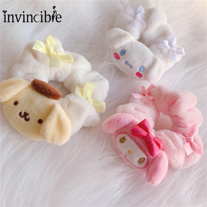 Warm Soft Cute Plush Scrunchie / Girls Sweet Animal Plush Elastic Hair Ties /Korean Style Sweet Plush Large Intestine Hair Tie/ INS Fairy Hair Rope